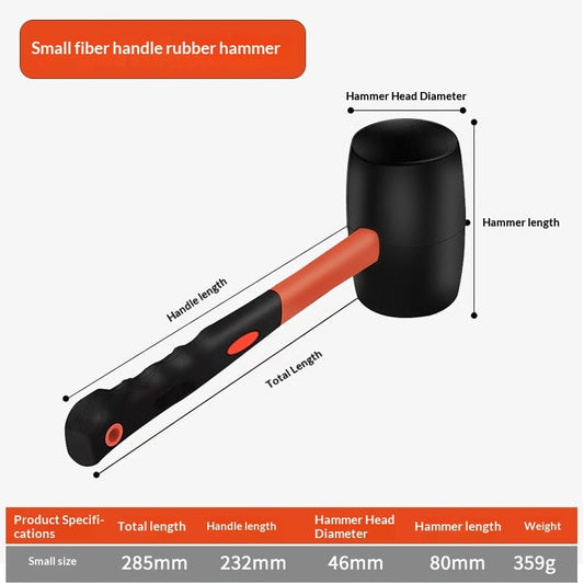 Size chart for the small mallet: 285 mm overall, 232 mm handle, 46 mm head diameter, 80 mm head length, 359 g